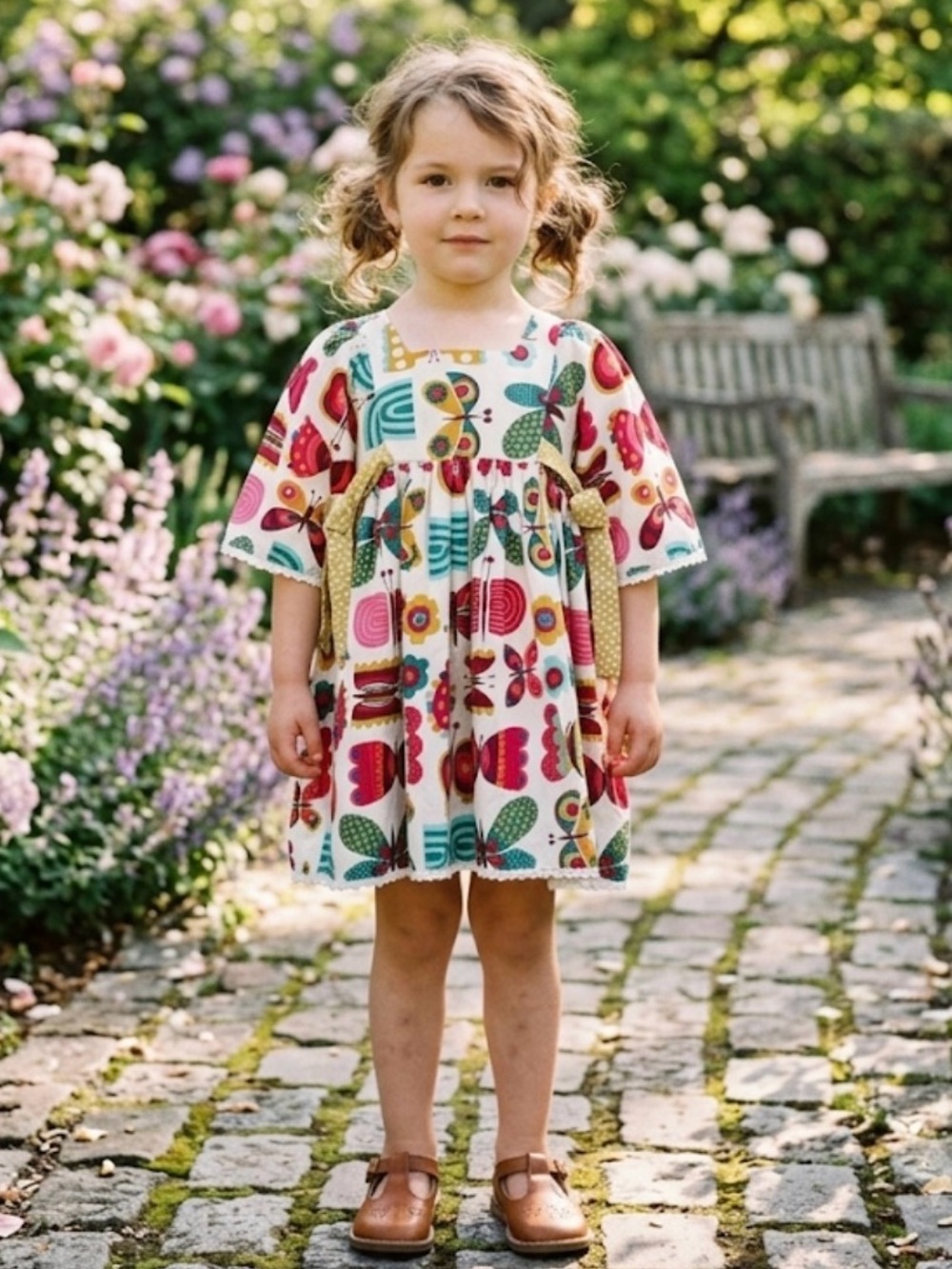 🐕‍🦺Little Miss marmalade butterfly&Floral Bubble D with Yellow Tie size 4 GUC